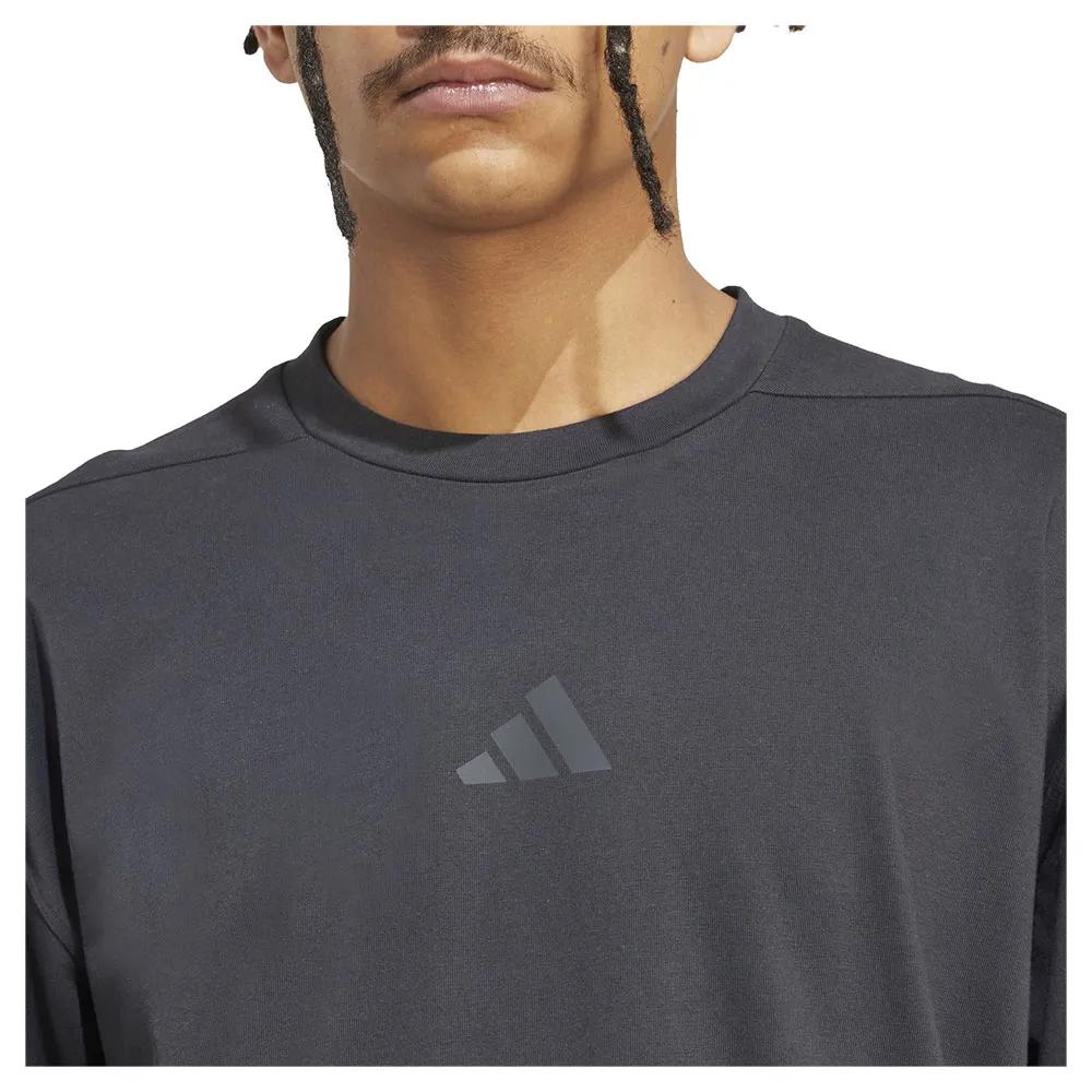 adidas חולצת טי אוברסייז Power 74% כותנה 26% פוליאסטר ממוחזר אפור