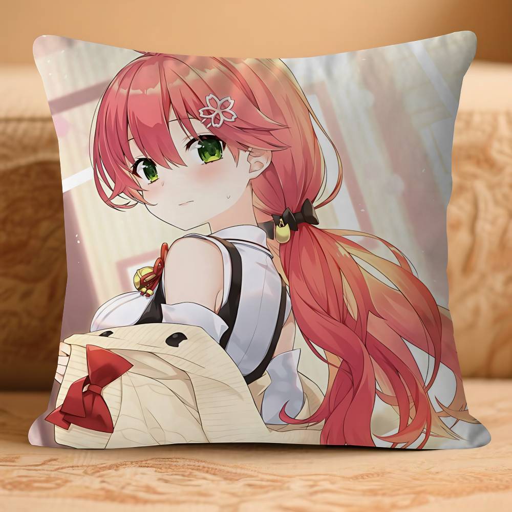 Anime Hololive SakuraA Pillow Case Removable Washable Cushion Cover – All-Season Soft Linen
