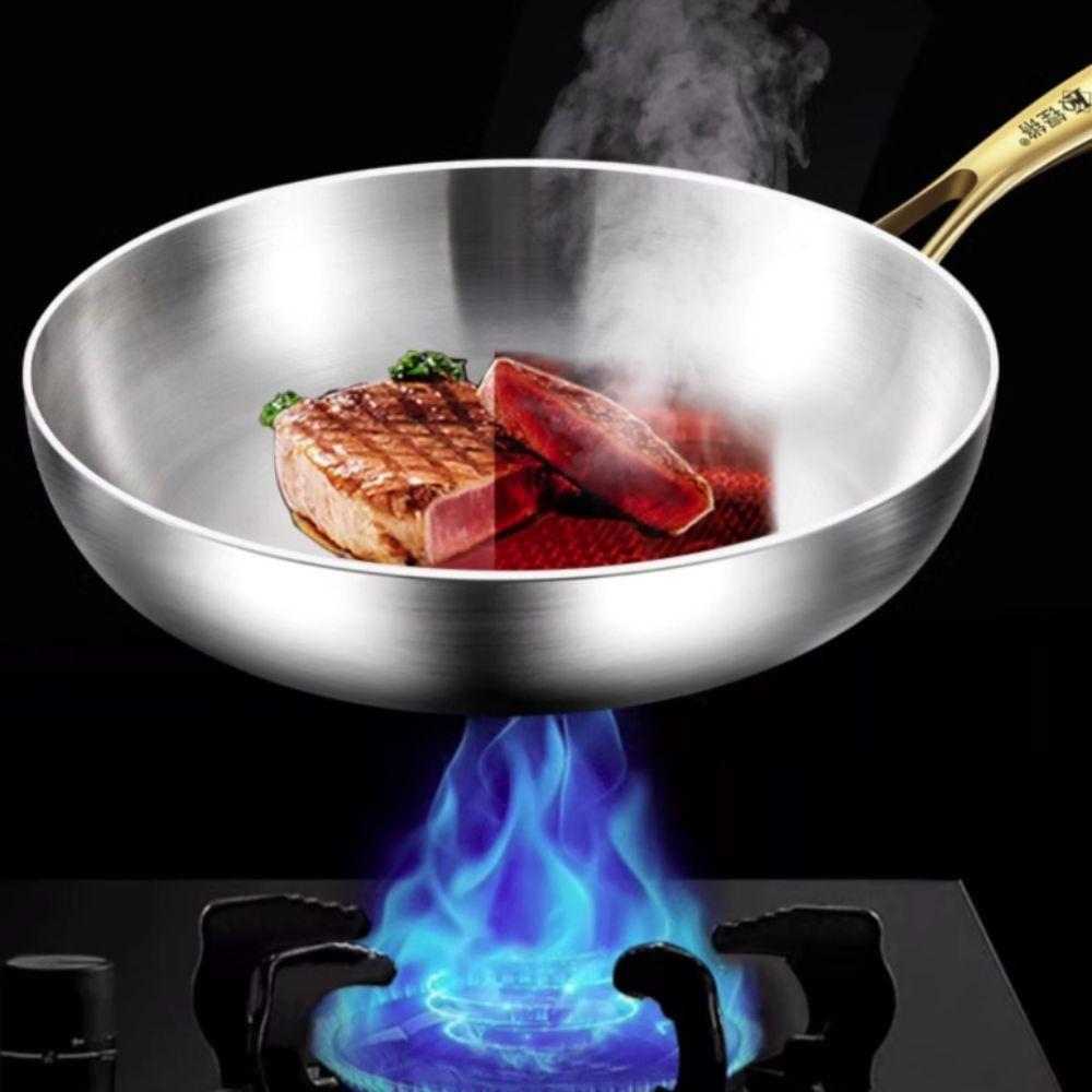 Universal Uncoated Frying Pan Non-stick Steak Skillets Household Cooking Pot  Stove