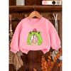 European Size Cute Print Pattern Easy Sweet Baby Girl Spring Lightweight Round Neck Sweatshirt