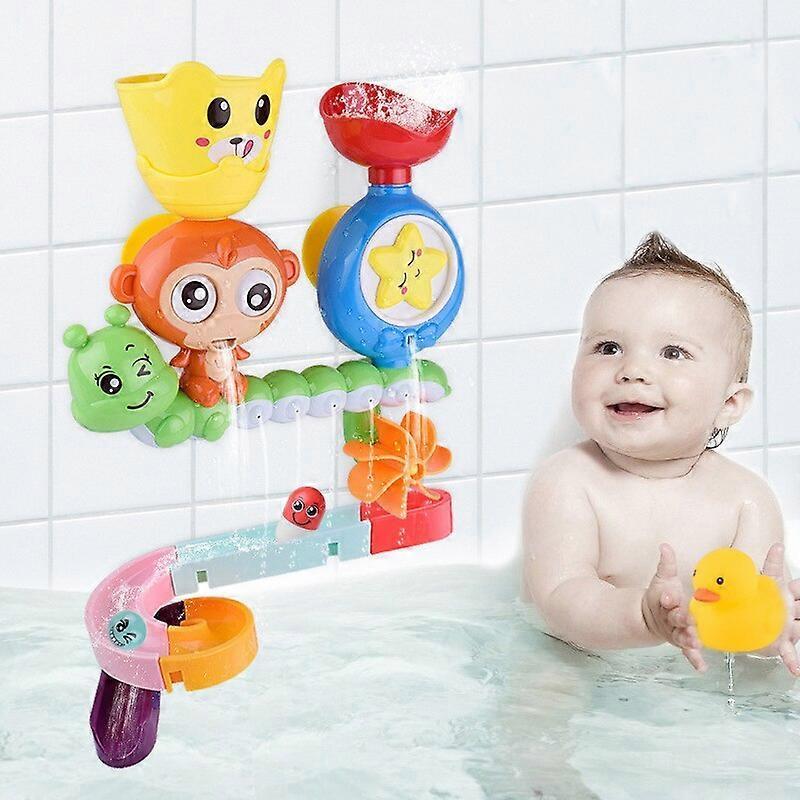 Kids  Bath Toys Cute Monkey Sucker Turn Around Baby Bath Sprinkler Sprinkler Bathroom Toys