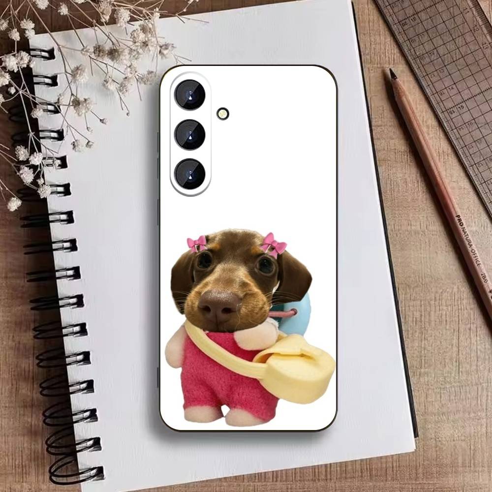 Goofy Dogs Big eyes Phone Case For Samsung Galaxy A73,21,22,32,71,53,52,51,80,5G Soft Black Cover