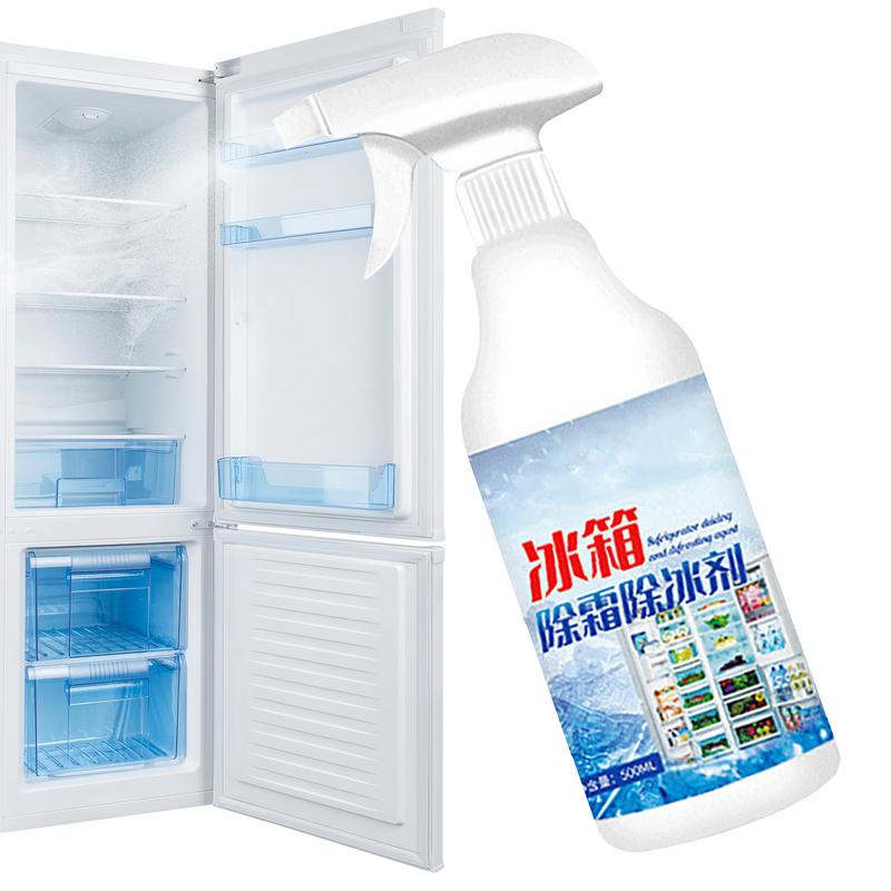 Fridge Freezer De-Icer Spray 500ml Refrigerator Defrosting Deicer Refrigerator Cleaner Solution Food Grade Liquid Descaler