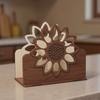 Elegant Wooden Sunflower Napkin Stand Paper Towel Storage Dispenser Table Centerpieces For Home Or Restaurant Use