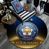 Custom Name Leicester City Round Area Rug,Carpet Rug for Living Room Bedroom Sofa Playroom Decor,Non-slip Floor Mat