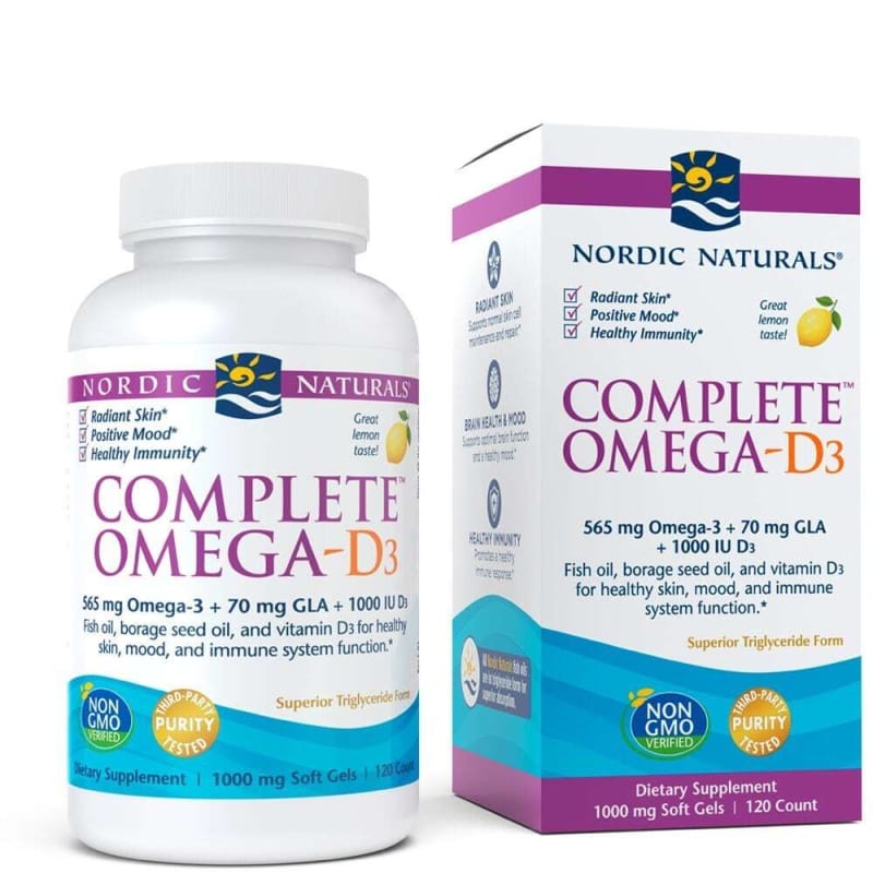 

Nordic Naturals Complete Omega 3-6-9, Vitamin D3 1000 mg 120 Capsules
