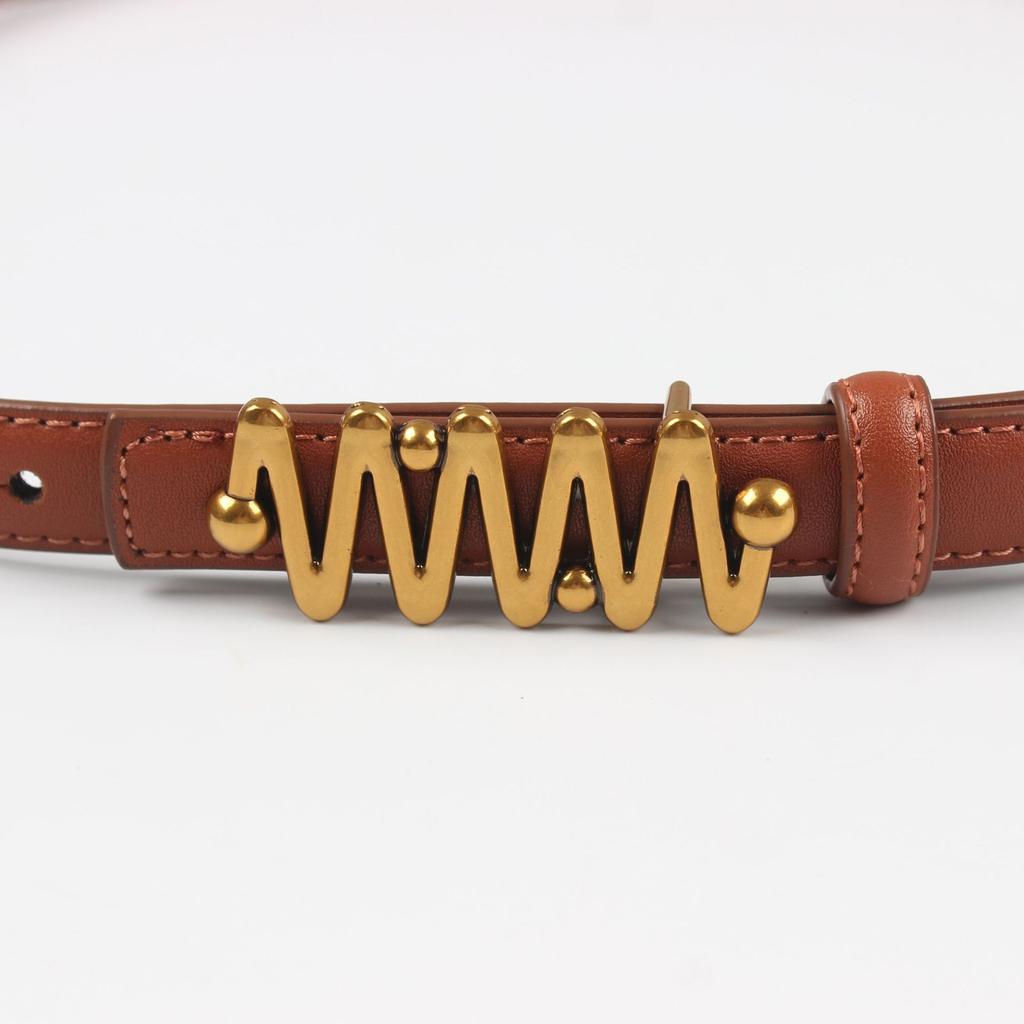 Women'S Leather Thin Belt Decorative Shirt Waist Seal With Dress Suit Waist (2Cm 8 Colors Optional)