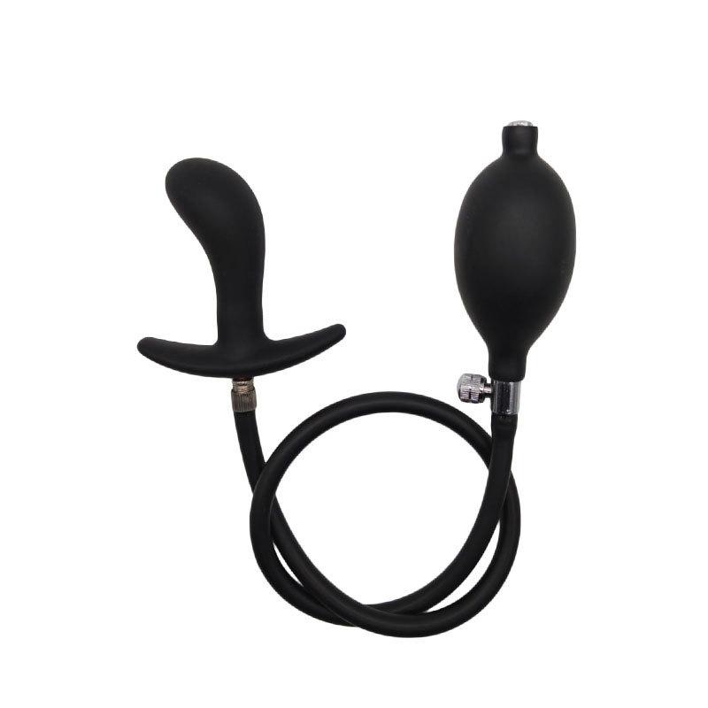 Inflatable Silicone Anal Plug with Hand Pump, Expandable Butt Plug for Men Women, Soft Air Pressure Training Massage Toy