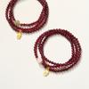 Natural Three-ring Garnet Bracelet for Women, Crystal Hetian Jade Bracelet, Gift, Light Luxury, Niche, Simple and Versatile Jewelry