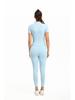 European & American Solid Color Yoga Two-Piece Set: Short Sleeve Top & Nine-Point Pants