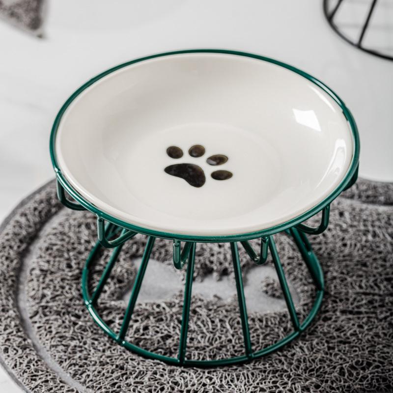 Keramická zvýšená miska pro mazlíčky Jídlo Voda Pamlsky Pro Kočky A Psa Kočičí Stojanová Miska Psí Potřeby Venkovní Krmení Pítka Příslušenství