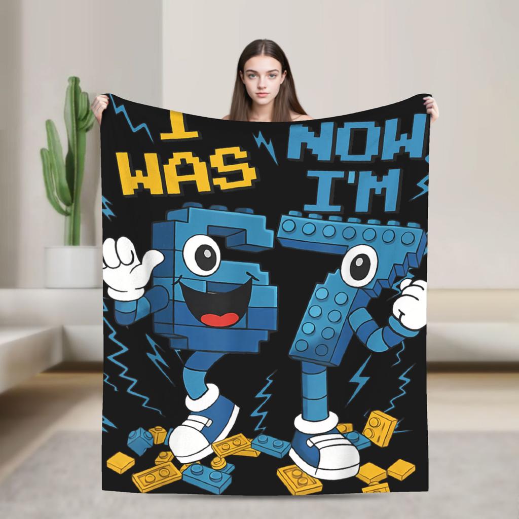 Šest Sedm 67 Meme Brainrot Pop It Vtipná Flanelová Přikrývka v Italském Stylu Dívčí Měkké Teplé Povlečení Přehozy Podzimní Obývací Pokoj Přehoz přes Postel