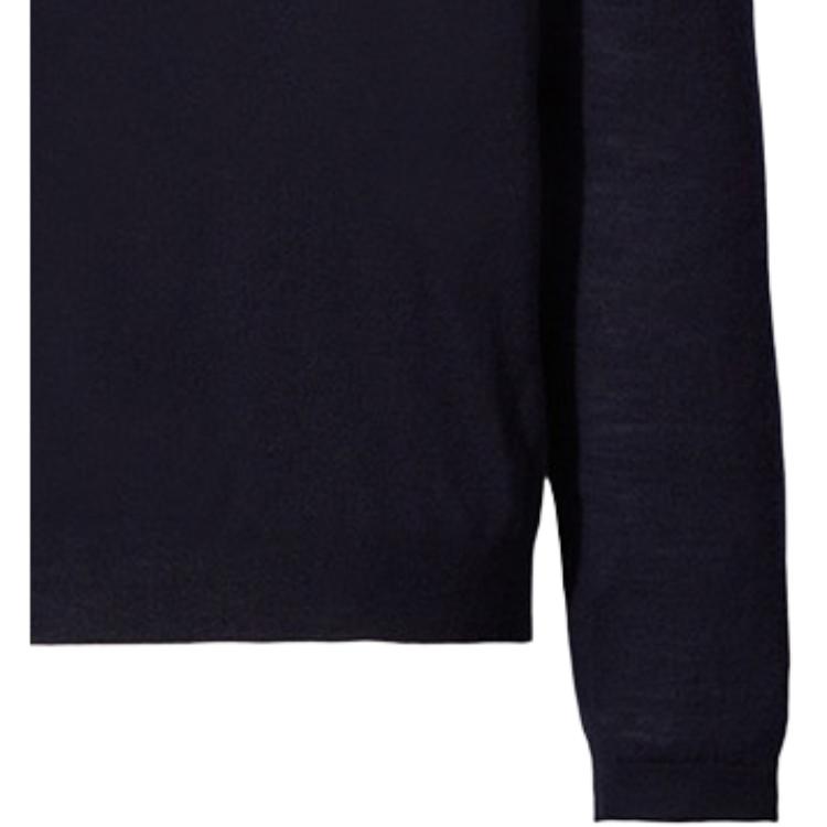 UNIQLO Fine Merino Wool Double Collar Knitted Sweater Women sweater Navy 432650-69