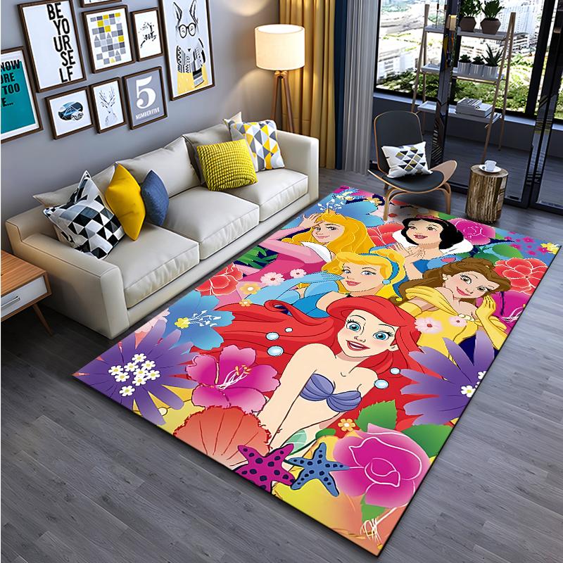 Beautiful Snow Princess Cartoon Carpets Bedroom Sofa Play Mats Rug Bedroom Decor Carpet Livingroom Rug Crawl Gift Rug Potdemiel