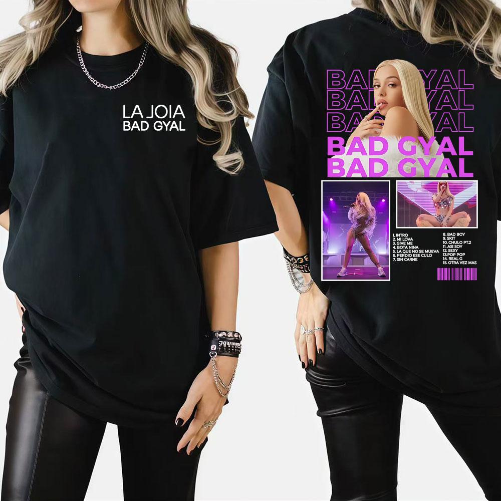 Singer Bad Gyal Album Tour 2025 Graphic T Shirts Unisex Women Vintage Hip Hop Classic Pop Music Tshirt High Quality Loose T Shirt