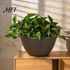 Large Resin Flowerpot Flower Planters, Vintage Plant Pot with Drainage Hole & Saucer, Lightweight Thickened Weighted Planting Container for