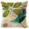Village Style Rural Flower And Bird Sofa Pillow Cover Linen Spring Cushion Cover Car Waist Backrest Cover