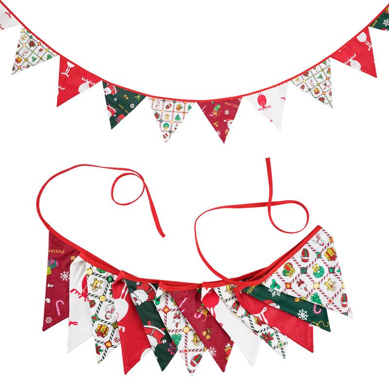 OEING Christmas Decorative Triangle Flags