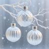 3pcs/box 8cm Christmas Ball Decorations Colorful Transparent Balls Xmas Tree Hanging Pendant Home Navidad New Year Ornaments