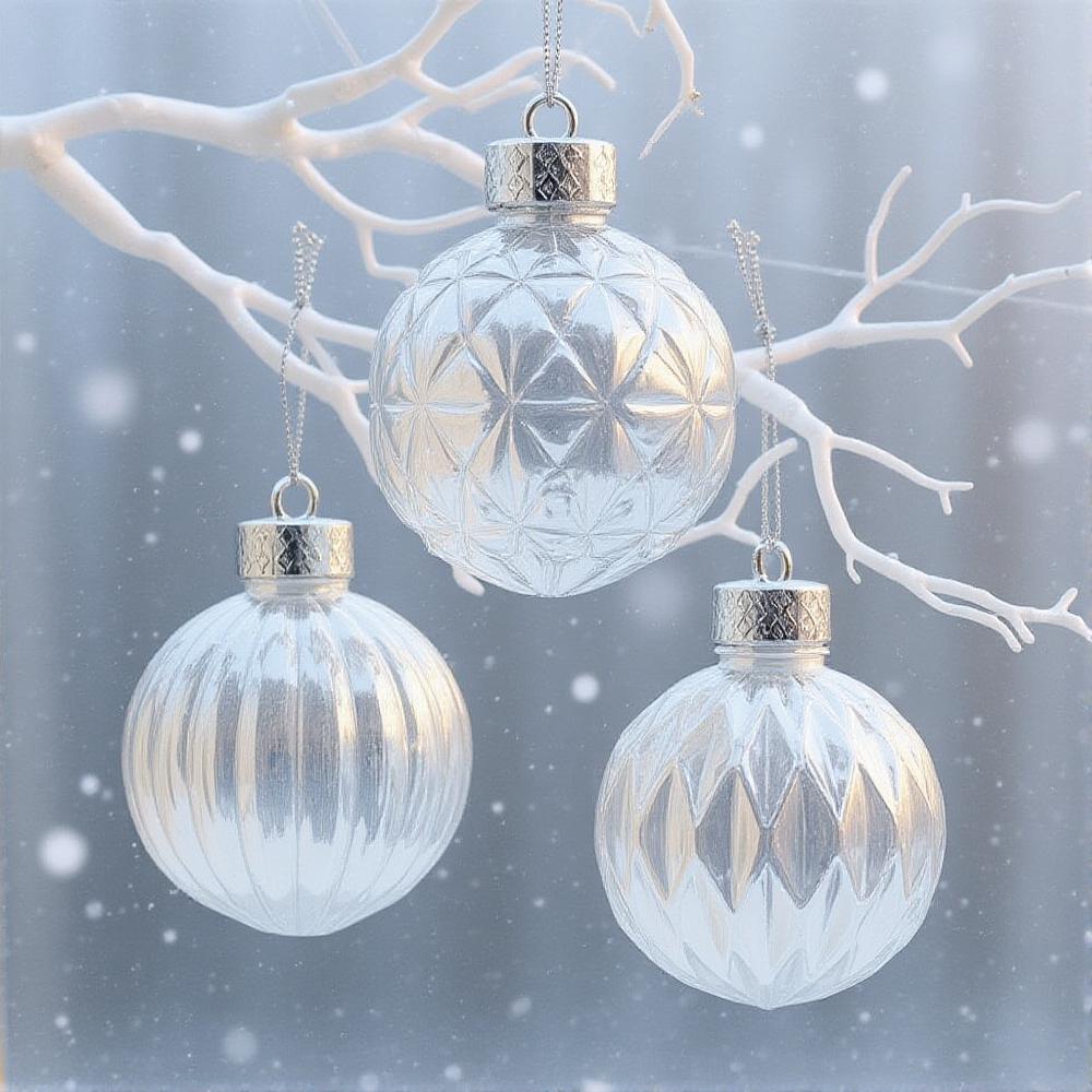 3pcs/box 8cm Christmas Ball Decorations Colorful Transparent Balls Xmas Tree Hanging Pendant Home Navidad New Year Ornaments