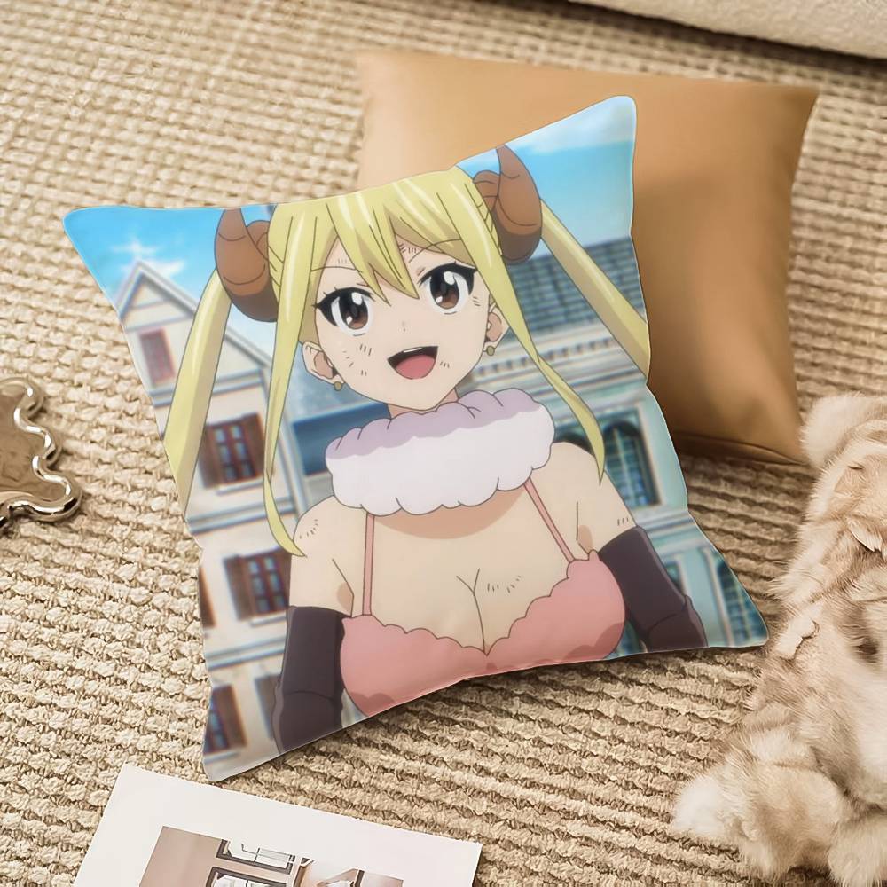 F-Fairy Tail E-Erza Scarlet Pillow Case Anti-dustmite Invisible Zipper Sofa Bed