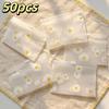 50/100Pcs Print Frosted Zipper Bags Transparent Plastic Storage Pouch Reusable Seal Bag For Jewelry Cosmetic Stationery