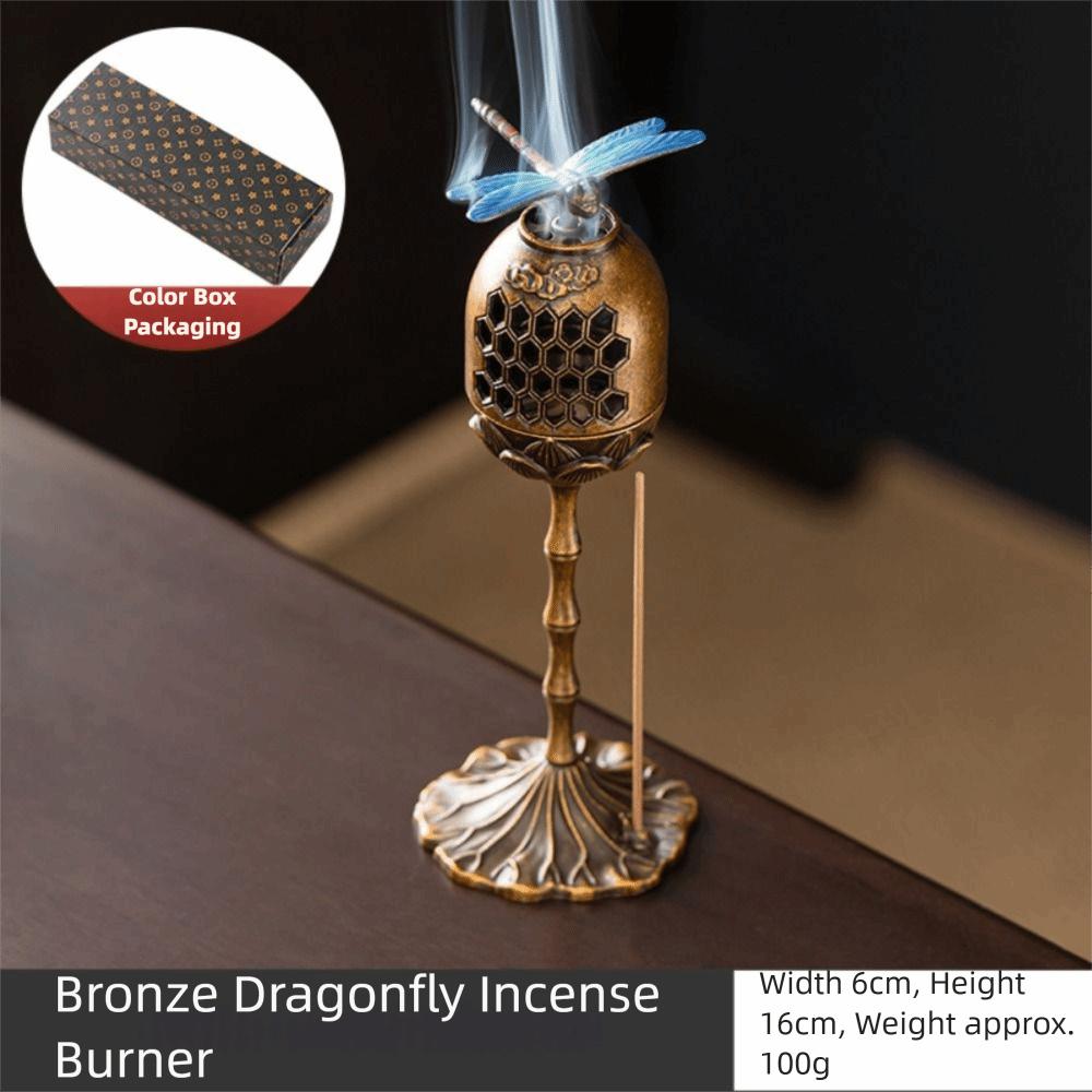 Butterfly Design Incense Burner Dragonfly Pattern Handmade Aromatherapy Stove Creative Rotating Palace Lantern Home Indoor