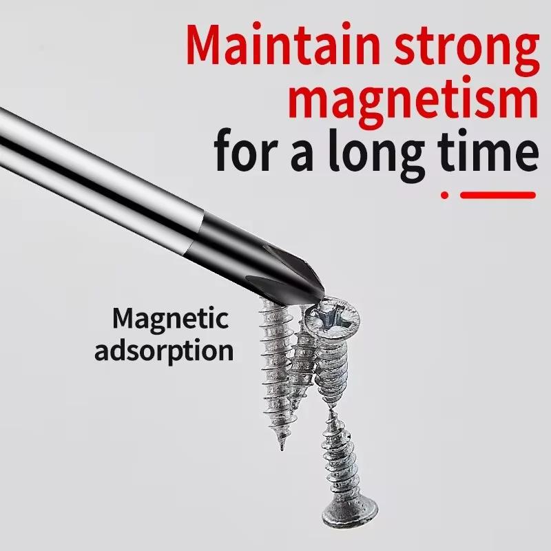 2PCS Magnetic Screwdriver Multifunctional Flat Head Cross Screwdriver Household Basic Anti Slip Manual Screw Drive Tool