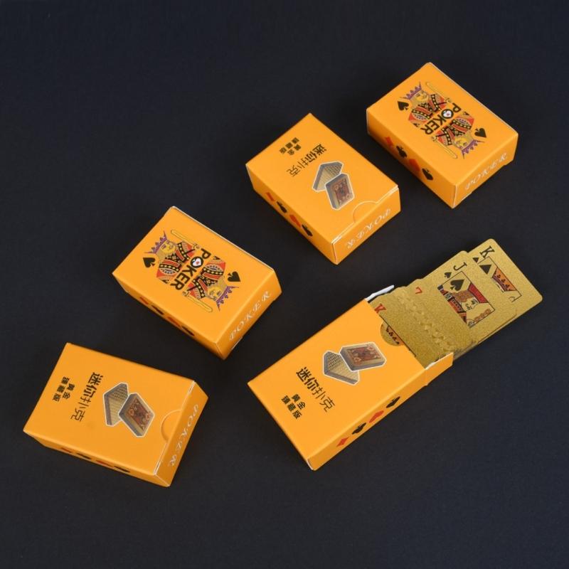 Golden Plastic Playing Cards Compact Size Outdoor Travel Party Playing Card Waterproof Game Card For Travel And Parties