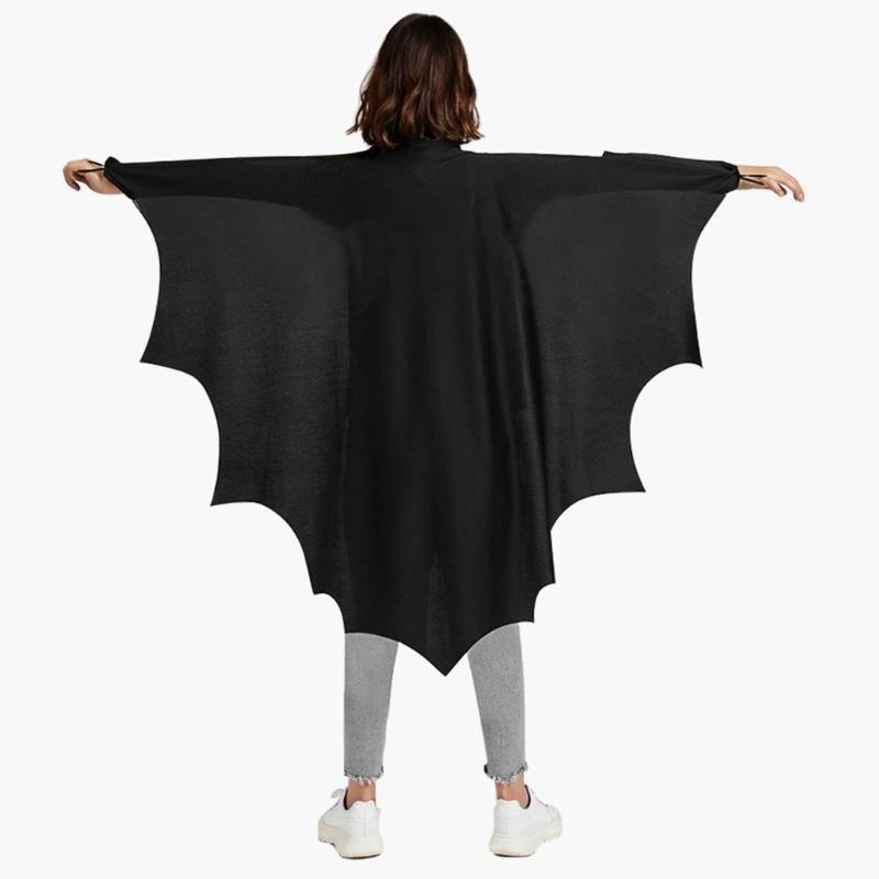 2Pcs Bat Wing Cloak Cape with Eye Mask Halloween Bat Costume Accessories Cosplay Vampires Costumes for Dressing Up Party