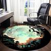 1pc Moonlit Garden Office Round Area Rug, Under Office Chairs Bedroom Living Room Home Decor, Room Deco