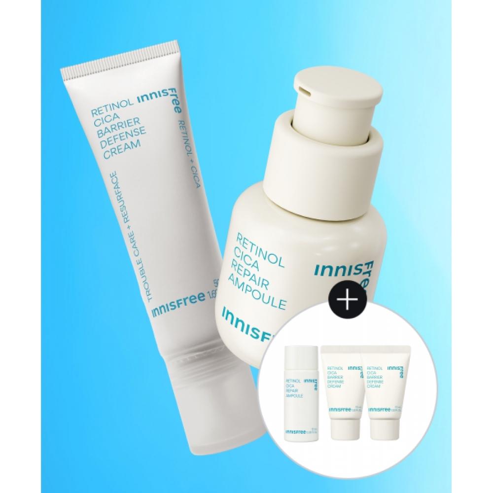 Innisfree [free Gift]  Additional Discount  Retinol Cica Traces Ampoule 30ml + Retinol Cica Traces Barrier Cream 50ml FREE