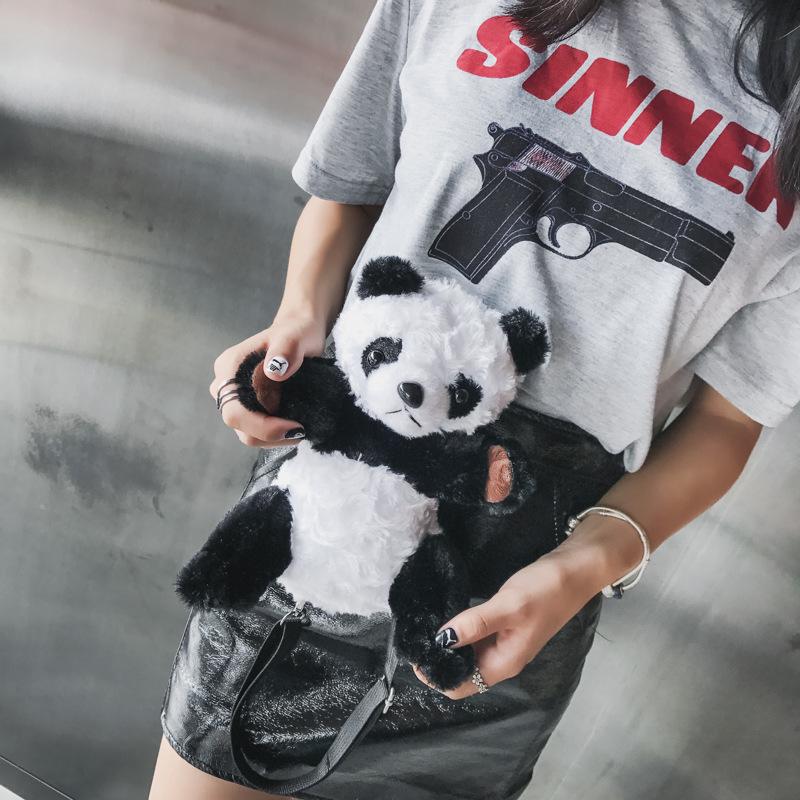 Roztomilá plyšová taška pro pandu Panda Taška kreslená taška přes jedno rameno