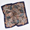 1Pcs Women'S Leopard Print 90 Silk Scarf Imitation Silk Fashion Trend Leopard Print Multi-Color Stitching Large Square Scarf