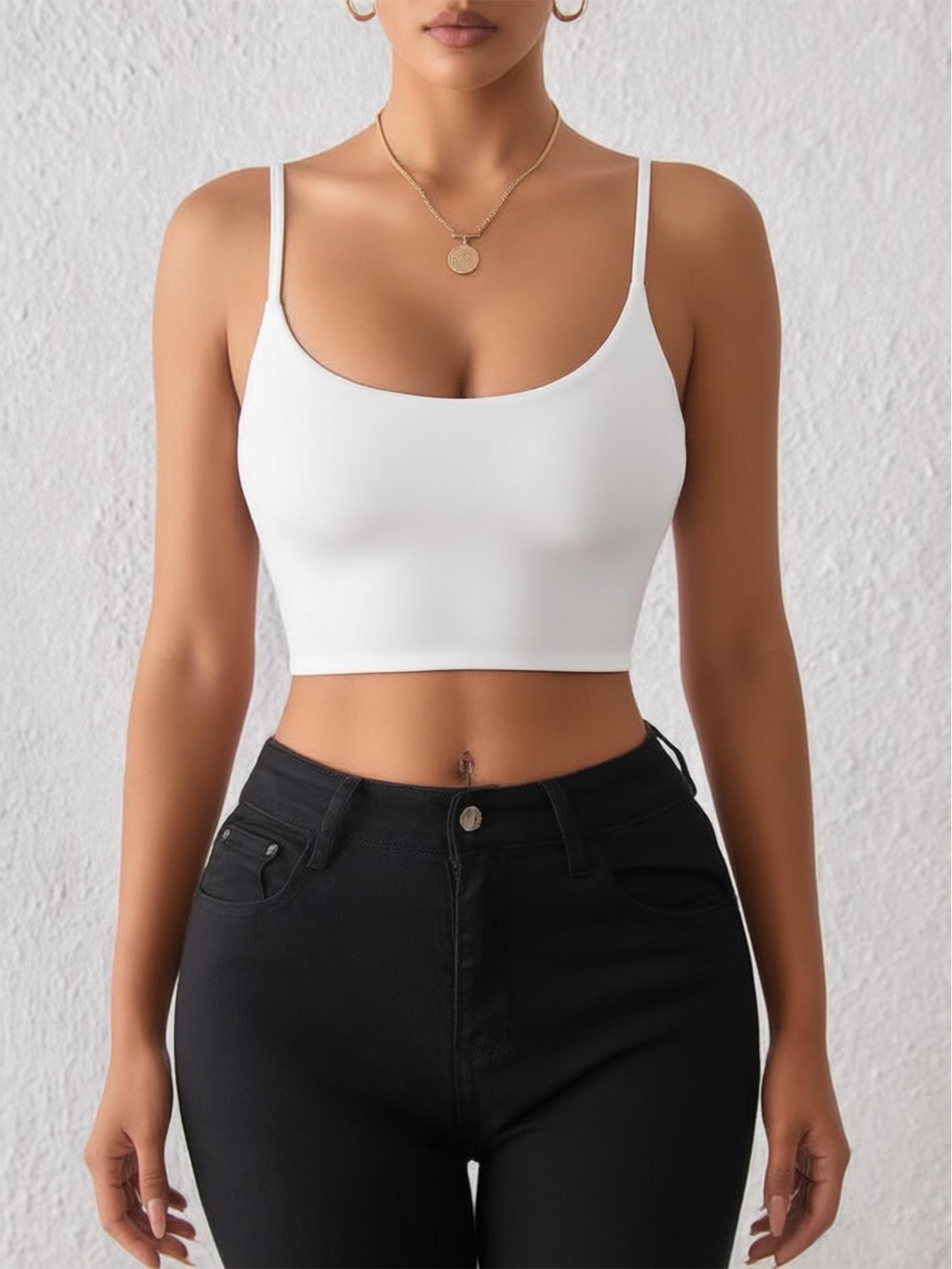 Custom Cross-Border Logo Slim Fit Women s Camisole Medium белый