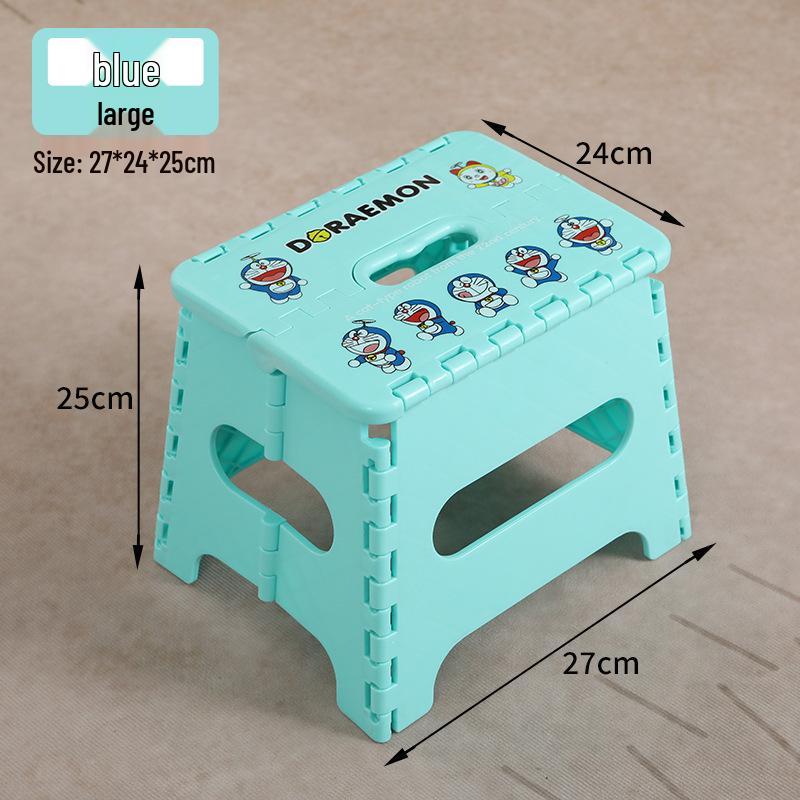 Portable Folding Cartoon Stool for Children & Adults - Durable Plastic Shoe Changing Seat