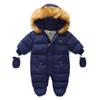 Thick Warm Infant Baby Jumpsuit Hooded Inside Fleece Boy Girl Winter Autumn Overalls Children Outerwear Kids Snowsuit