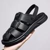 Men Black Hiking Sandals Slippers Handmade Simple Summer Brown Roman Sandals Close Toe Beach Shoes Plus Size