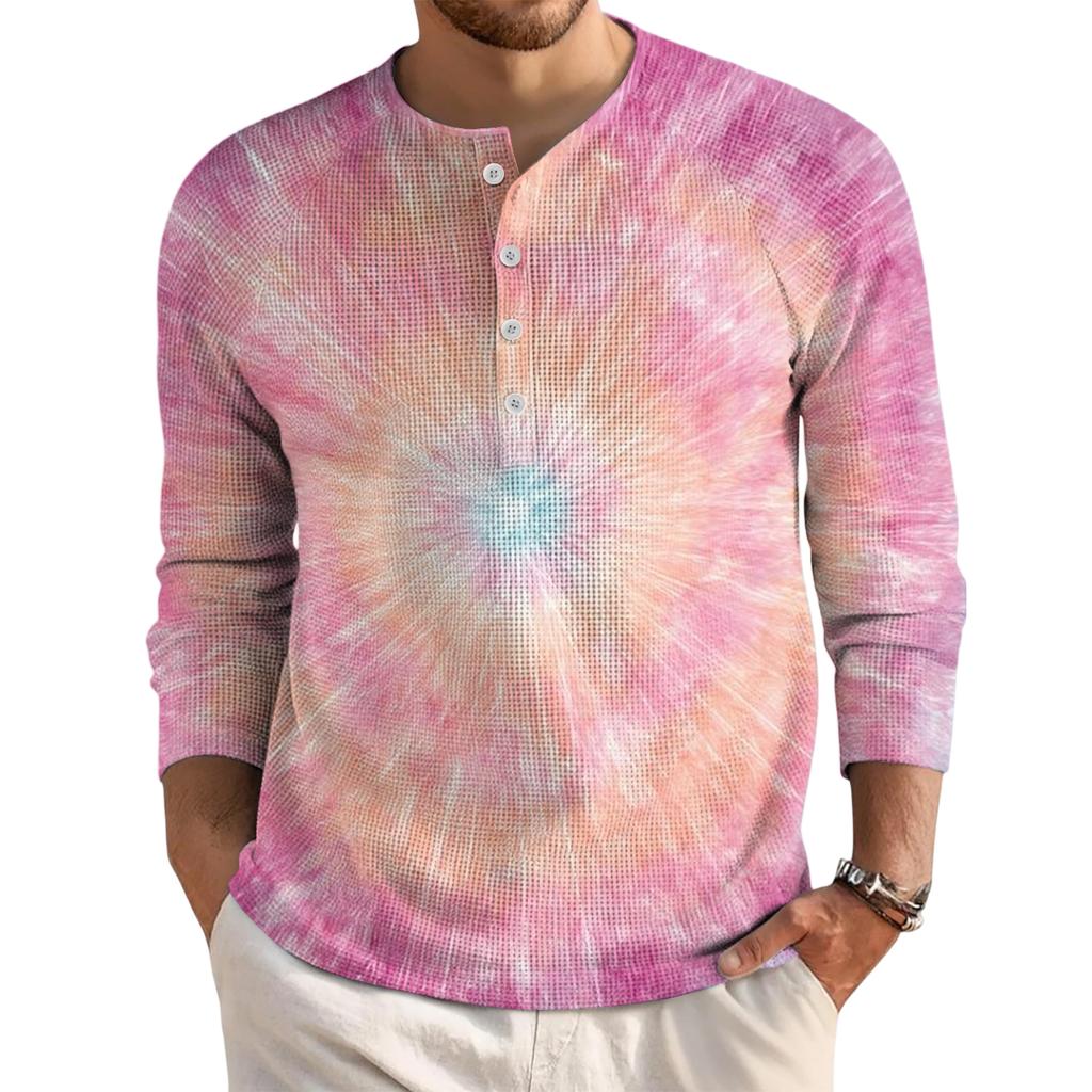 Men's Loose Casual Button Down Collar Long Sleeve Top