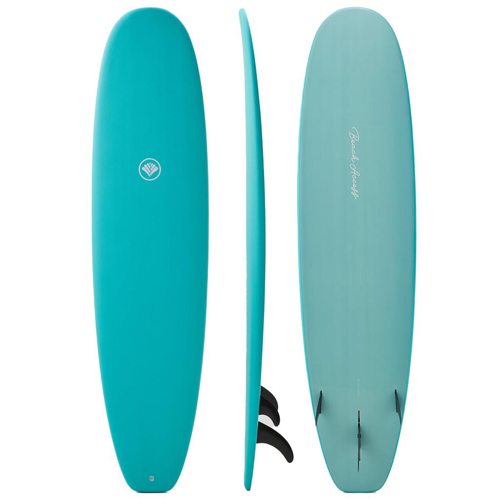 Strandzugang Standard Serie Softboard Surfbrett Mini Long Squash Tail Türkisblau 8'0"