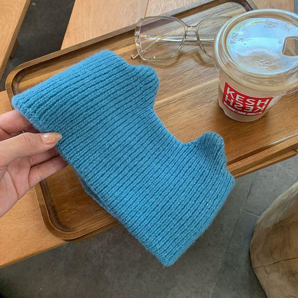 

Cute Cat Ears Warm Knitted Headband Female Retro Face Wash Elastic Hair Bands Wide-brimmed Head Wrap синій