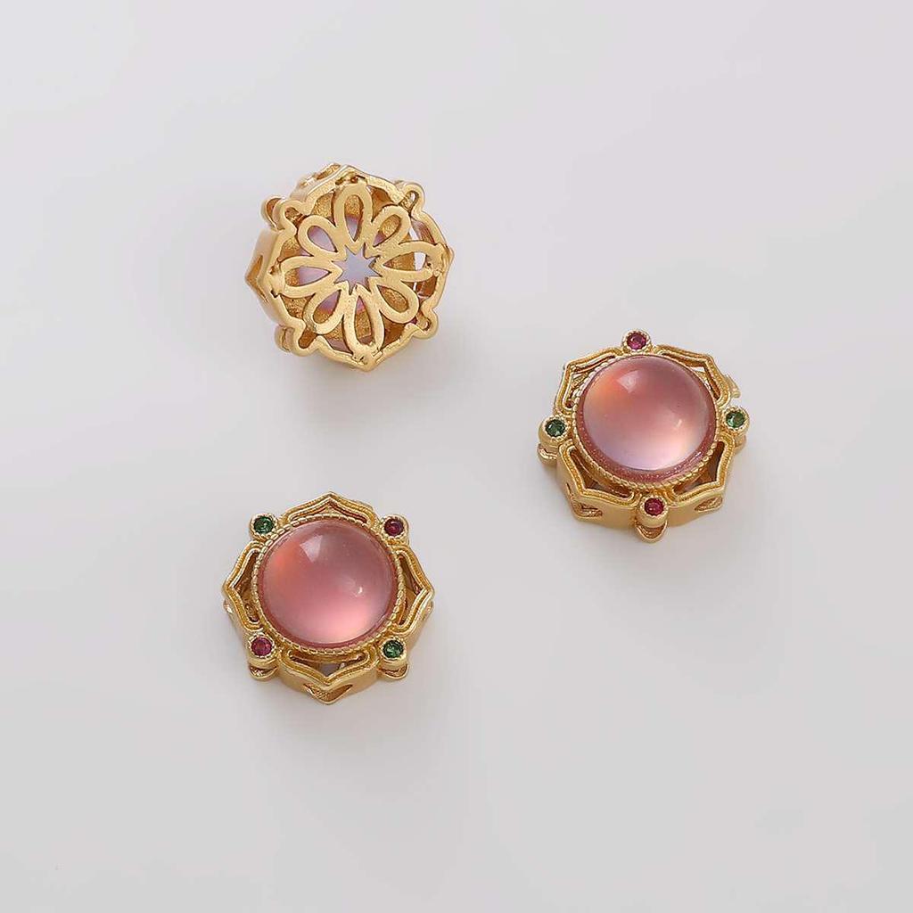 Handmade Copper Gold Spacer Beads: Zircon Jade Loose Gemstones for DIY Necklaces, Bracelets, Jewelry, and Pendant Accessories