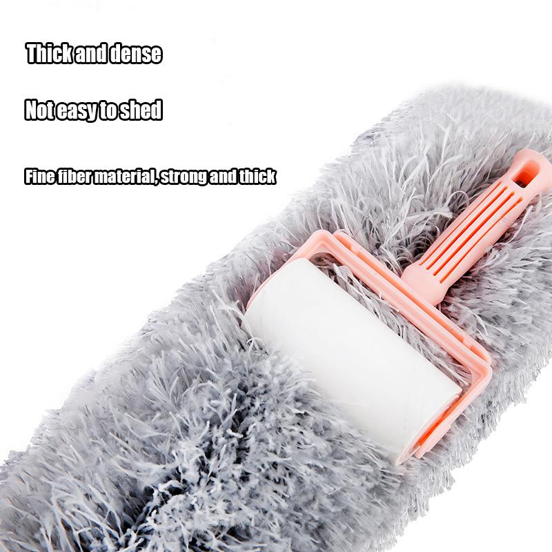 2,8 m Verlängerter Hühnerfederstaubwedel Ausziehbarer und gebogener Deckenreinigungsbesen Heimischer elektrostatischer Staubfänger