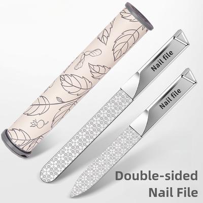 Stainless Steel Double Side Nail File Styling Accessories Polish Remover For Buffer Manicure Tools For Salon Home And Travel