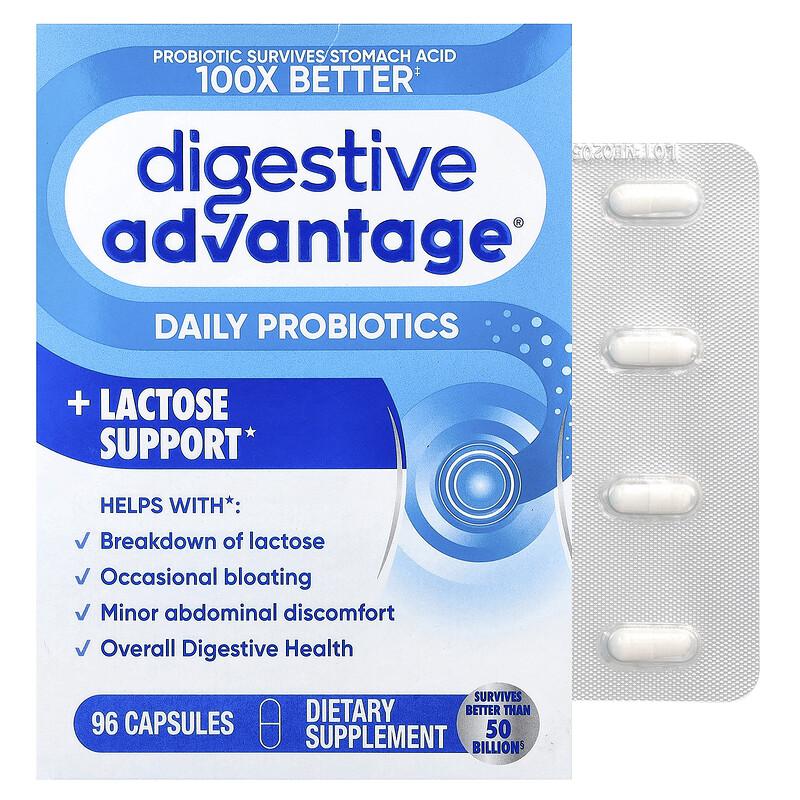 Digestive Advantage®, Tägliche Probiotika + Laktose-Unterstützung, 96 Kapseln
