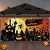 Halloween Haunted House Garage Banner - 12-inch Polyester Entrance Decorationzyc