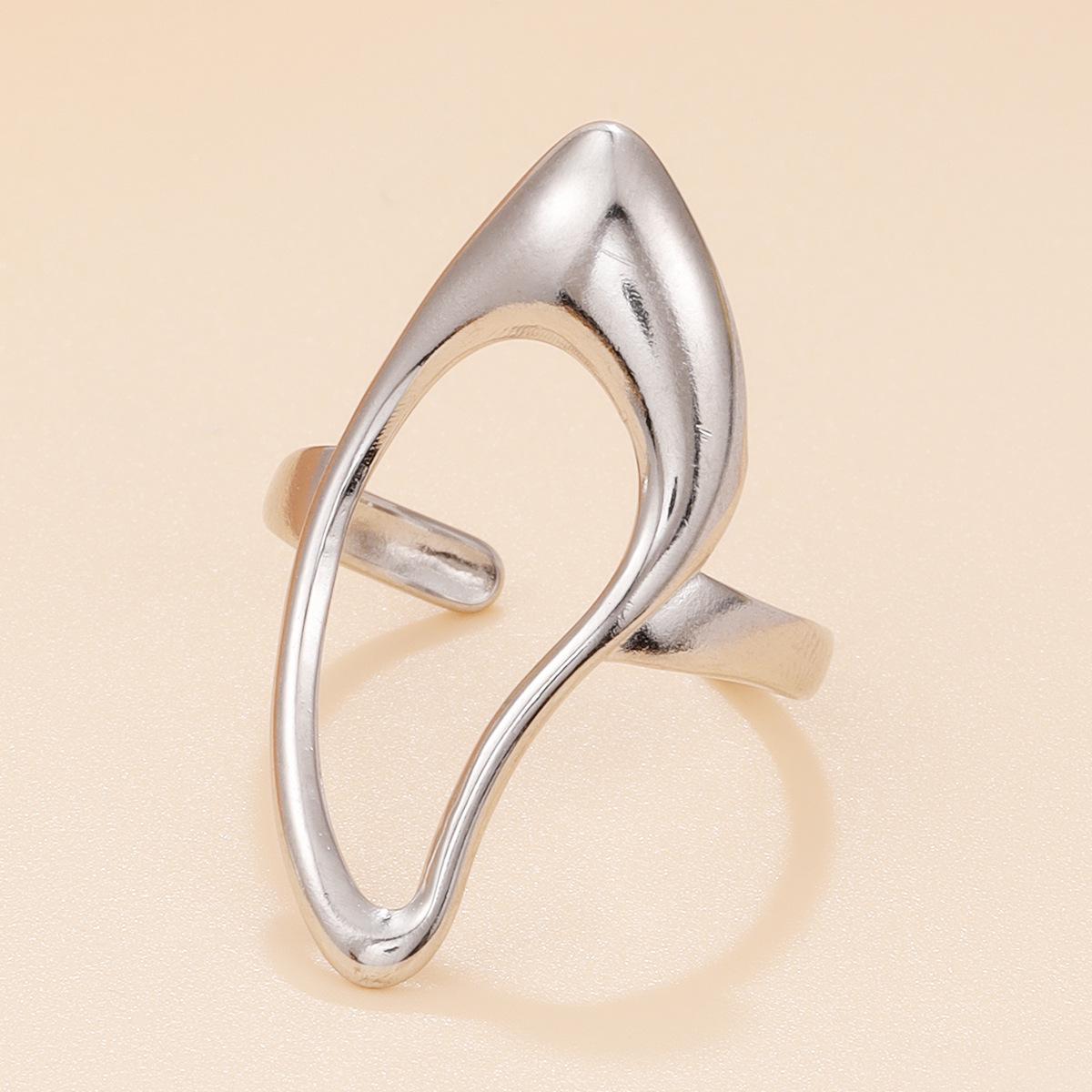 Geometric Hollow Stainless Steel Versatile Open Ring