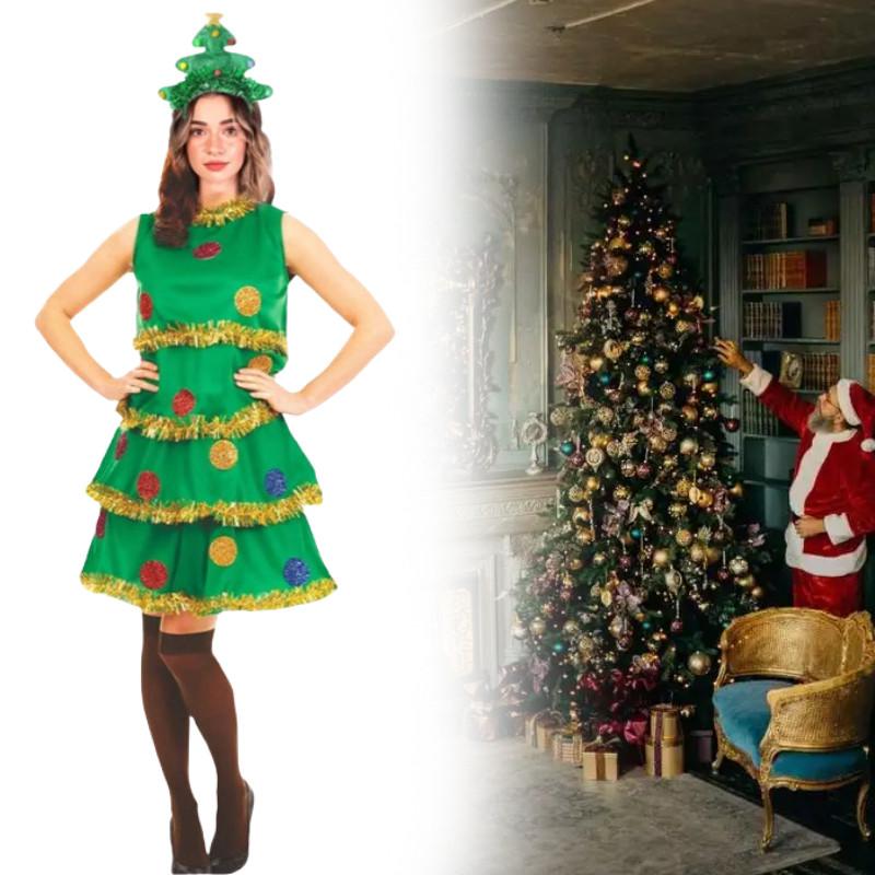 Christmas Tree Cosplay Dress For Women With Polyester Nylon Blend For Holiday Party Costumes