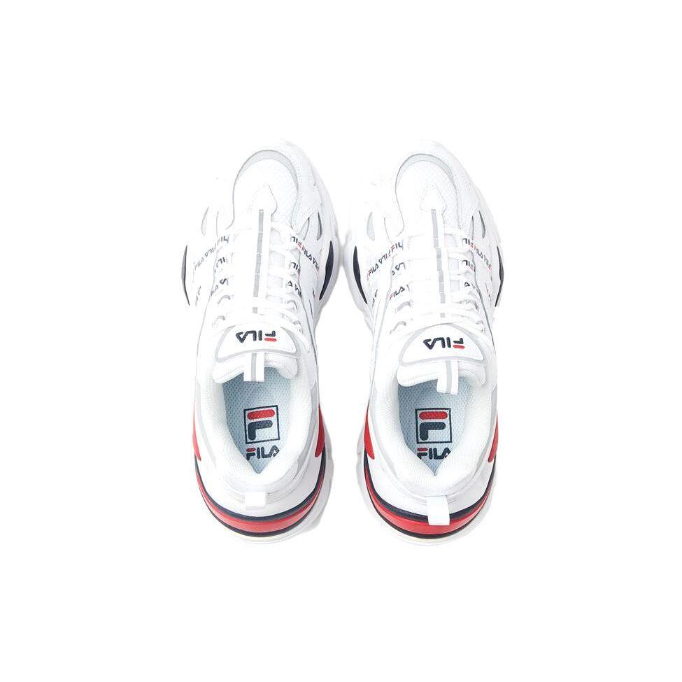 Fila Electrove Leather Retro Comfortable Versatile Low-Top Dad Shoes Women Sneaker White Red Black 5RM01250-125