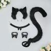 Simulation Beast Ear Beast Tail Suit Lace Handbell Neck Bell Plush Cosplay Props Headgear Hair Accessories Headband